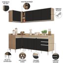 Ver imagem 3 de Armário de Cozinha Modulado de Canto Direito 4 Peças Cp41 Balcão com Tampo Castanho/preto - Lumil Lu