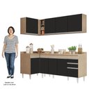 Ver imagem 5 de Armário de Cozinha Modulado de Canto Direito 4 Peças Cp41 Balcão com Tampo Castanho/preto - Lumil Lu