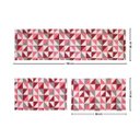 Ver imagem 2 de Kit Tapetes e Passadeira Jacquard Antiderrapante Geométrico Vermelho 3 Peças