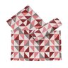 Kit Tapetes e Passadeira Jacquard Antiderrapante Geométrico Vermelho 3 Peças - 3