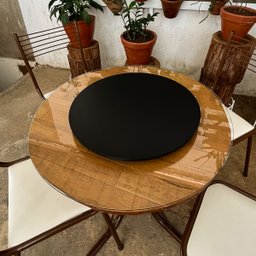 Prato Giratório para Servir na Mesa de Jantar 40 Cm - Preto - 4 Prato Giratório para Servir na Mesa de Jantar 40 Cm - Preto - 4