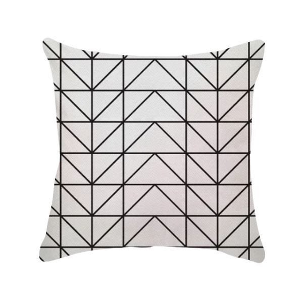 Capa de Almofada Linhas:Branco - 1