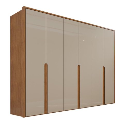 Guarda Roupa Casal Lizz 6 Portas 6 Gavetas Flex Cedro/off White - Casa D