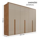 Ver imagem 6 de Guarda Roupa Casal Lizz 6 Portas 6 Gavetas Flex Cedro/off White - Casa D