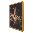 Ver imagem 5 de Quadro Decorativo Abstrato Black Mármore em Moldura Caixa Tacolado Moldura Trad 1cm Madeira Escura C