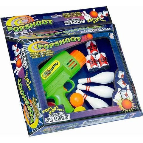 Pistola Pop Shoot com Pinos Latinhas e Bolas - 128498