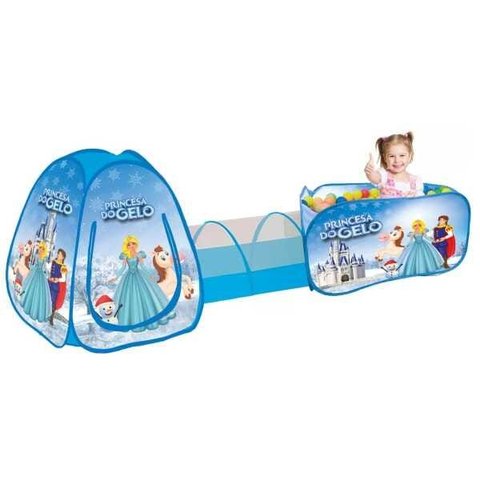 Toca Barraca Túnel 3 em 1 Infantil Princesa do Gelo