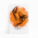 Ver imagem 1 de Carpa Peixe Arte Laranja Minimalista Quadro Canvas 60x40cm