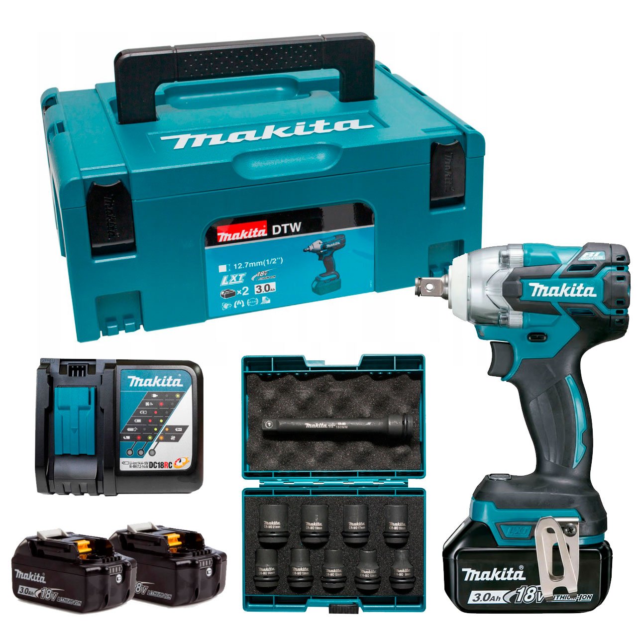 Chave de Impacto a Bateria MAKITA DTW285RFJX com Maleta Carregador ...