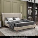 Ver imagem 2 de Cama Casal 140cm com Cabeceira Many P02 Veludo Bege - Mpozenato