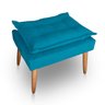 Kit 02 Puff para Sala e Quarto Madeira Decorativo Opala Suede Azul Turqueza - 4