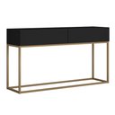 Ver imagem 1 de Aparador Buffet 110cm 2 Gavetas Preto com Dourado