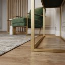 Ver imagem 3 de Aparador Buffet 110cm 2 Gavetas Preto com Dourado