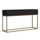 Ver imagem 3 de Aparador Buffet 110cm 2 Gavetas Preto com Dourado