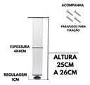 Ver imagem 2 de Kit 5 Pé Alumínio 25cm Fosco Cozinha Móveis 40x40 Regulável