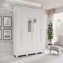 Ver imagem 4 de Guarda-roupa Recife 6 Portas 2 Gavetas com Espelho Salleto Branco