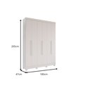 Ver imagem 2 de Guarda-roupa Recife 6 Portas 2 Gavetas com Espelho Salleto Branco