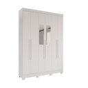 Ver imagem 1 de Guarda-roupa Recife 6 Portas 2 Gavetas com Espelho Salleto Branco