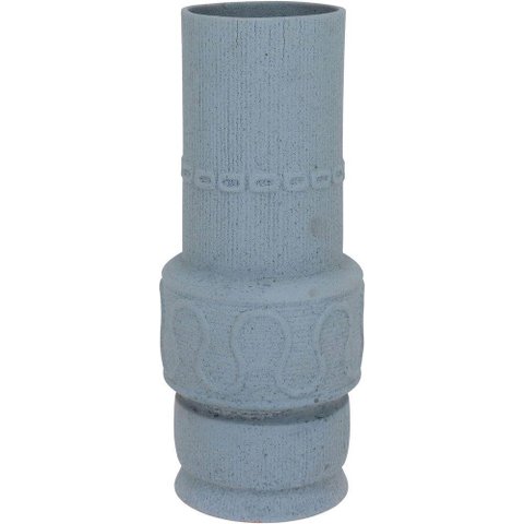 Vaso Decorativo Enfeite Casa Cerâmica 42x17x17cm Cinza