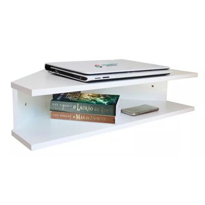 Mesa Notebook Suspensa Canto Branco em Mdf [f031]