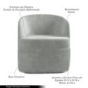 Ver imagem 3 de Poltrona Decorativa Design Moderno Bel Sala de Estar Base Giratória Veludo Cinza G33 - Gran Belo
