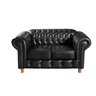 Conjunto Sofá Luís Xv 2 e 3 Lugares Chesterfield Capitonê Retrô - Couríssimo Preto - 2