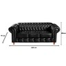 Conjunto Sofá Luís Xv 2 e 3 Lugares Chesterfield Capitonê Retrô - Couríssimo Preto - 6