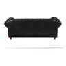 Conjunto Sofá Luís Xv 2 e 3 Lugares Chesterfield Capitonê Retrô - Couríssimo Preto - 5