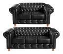 Ver imagem 1 de Conjunto Sofá Luís Xv 2 e 3 Lugares Chesterfield Capitonê Retrô - Couríssimo Preto