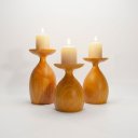 Ver imagem 3 de Trio de Castiçais Lira em Madeira Torneada Tom Natural