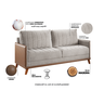 Estofado Living Premium 2m 4 Lugares Laterais em Corano Linho Kaki/durango - Casa Giulia - 4