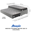 Ver imagem 2 de Bicama Box Solteiro Courino Linho 88x188 com Dois Colchões Molas Ensacadas Berlim