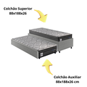 Ver imagem 7 de Bicama Box Solteiro Courino Linho 88x188 com Dois Colchões Molas Ensacadas Berlim