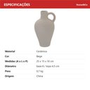 Ver imagem 6 de Vaso Decorativo de Cerâmica Bege 25x15x15cm Enfeite Sala Mesa Estante Aparador