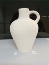 Ver imagem 4 de Vaso Decorativo de Cerâmica Bege 25x15x15cm Enfeite Sala Mesa Estante Aparador