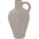 Ver imagem 1 de Vaso Decorativo de Cerâmica Bege 25x15x15cm Enfeite Sala Mesa Estante Aparador