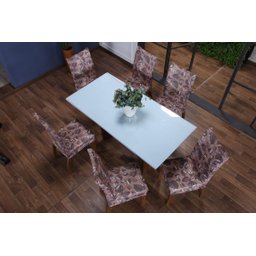 Kit de Capas de Cadeira Estofada 4 Lugares Mesa de Jantar Protege Muda a Decoração Malha Helanca Est - 2