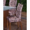 Ver imagem 3 de Kit de Capas de Cadeira Estofada 4 Lugares Mesa de Jantar Protege Muda a Decoração Malha Helanca Est