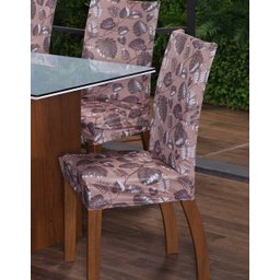 Kit de Capas de Cadeira Estofada 4 Lugares Mesa de Jantar Protege Muda a Decoração Malha Helanca Est - 3