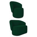 Ver imagem 1 de Sofá Namoradeira e Poltrona Orgânica para Sala Malu Bouclê Verde M11 - D’Rossi