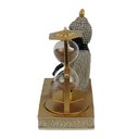 Ver imagem 3 de Escultura Buda com Ampulheta Decorativa Objeto Decorativo Preto e Dourado - 16cm