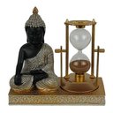 Ver imagem 1 de Escultura Buda com Ampulheta Decorativa Objeto Decorativo Preto e Dourado - 16cm