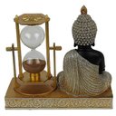 Ver imagem 4 de Escultura Buda com Ampulheta Decorativa Objeto Decorativo Preto e Dourado - 16cm