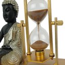 Ver imagem 6 de Escultura Buda com Ampulheta Decorativa Objeto Decorativo Preto e Dourado - 16cm