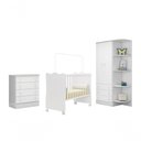 Ver imagem 1 de Quarto Infantil C/ Guarda Roupa, Berço e Cômoda Branco