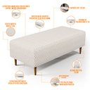 Ver imagem 4 de Kit 02 Puffs Decorativo Sala de Estar Bali W01 Pés Palito 120x50 cm Bouclê Cru - Lyam Lyam Decor