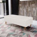 Ver imagem 2 de Kit 02 Puffs Decorativo Sala de Estar Bali W01 Pés Palito 120x50 cm Bouclê Cru - Lyam Lyam Decor