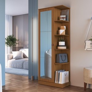 Sapateira 1 Porta com Espelho Paris Fidelitá Freijó