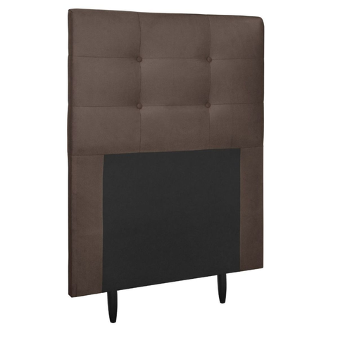 Cabeceira Estofada Cama Solteiro 90 cm Suede Marrom