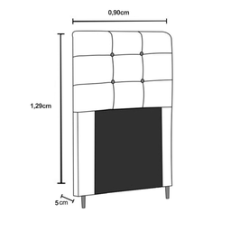 Cabeceira Estofada Cama Solteiro 90 cm Suede Marrom - 4